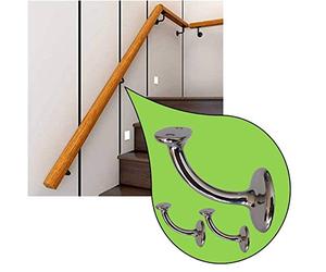Parpyon® Supporti per corrimano a muro Staffe tubo passamano legno o Ferro accessori per ringhiere, Reggi Tubi con tasselli e viti prodotto italiano (Supporti V42, Cromo-V42)