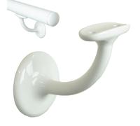 Parpyon® Supporti per corrimano scale interne, Staffe per tubo tondo reggi tubo a muro vari colori supporti per tubolare in ferro o legno (Bianco, 3pz)