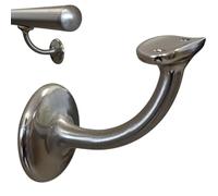 Parpyon® Supporti per corrimano scale interne, Staffe per tubo tondo reggi tubo a muro vari colori supporti per tubolare in ferro o legno (Acciaio Satinato, 2pz)