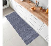 parpyon® Tappeto cucina Antiscivolo Lavabile BAMBOO passatoia al metro tappeto multiuso Finitura decapata shabby Chic tappeti bagno in legno resistente (GRIGIO ANTICO, 350 CM)
