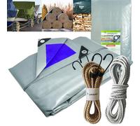 Parpyon® Telo impermeabile esterno Rinforzato da 100gr/mq telo copritutto telone occhiellato ombreggiante per gazebo piscina campeggio mobili giardino (250Gr, 4x5)