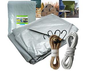 Parpyon® Telo impermeabile esterno Rinforzato da 180gr/mq telo copritutto telone occhiellato ombreggiante per gazebo piscina campeggio mobili giardino (180Gr, 5x8)