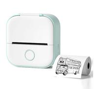 PaRren Mini Stampante Portatile, Stampante Per Adesivi Senza Inchiostro, Stampante Tascabile, Aiuto Per L'apprendimento, Lavoro, Intrattenimento (light green)