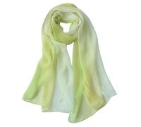 PARREN Sciarpa Di Seta Estate Arrivo Moda Chiffon Sciarpe Gradient Colors Georgette Female Seta Sciarpe 50 * 160Cm-Verde