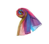 PARREN Sciarpa Di Seta Estate Arrivo Moda Chiffon Sciarpe Gradient Colors Georgette Female Seta Sciarpe 50 * 160Cm-Colore
