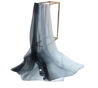 PARREN Sciarpa Di Seta Estate Arrivo Moda Chiffon Sciarpe Gradient Colors Georgette Female Seta Sciarpe 50 * 160Cm-Nero