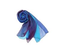 PARREN Sciarpa di Seta Estate Arrivo Moda Chiffon Sciarpe Gradient Colors Georgette Female Seta Sciarpe 50 * 160Cm-Blu Viola