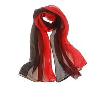 PARREN Sciarpa di Seta Estate Arrivo Moda Chiffon Sciarpe Gradient Colors Georgette Female Seta Sciarpe 50 * 160Cm-Rosso