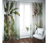 PARREN tende oscurante botanica foglia di palma scimmia modello animale da camera da letto morbide Tende da salotto isolate termicamente per soggiorno 2 pz 140x290cm