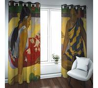 PARREN Tende oscuranti Paul Gauguin Style per tende termoisolanti per soggiorno 2 pannelli -Belle ragazze sul tappeto giallo 245x300cm