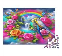 Parrot 1000 Piece for Adults Teens Parrot Rainbow And Roses Educational Game for Wall Decoration 52x38cm 1000pcs