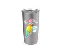 Parrot Bird Mom - Sleepy Sun Parrocchetto Acquerello Bicchiere termico in acciaio inox doppia parete