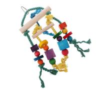 Parrot Chewing Toy Colorful Building Block String Swing Suspension Bridge Station Bar