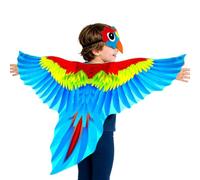 Parrot Costume For Kids Elegant Double-Sided Clothes With Headbands | Bird Wings Costumes for Stage Performance, Parties, Masquerade, Holiday Celebrations