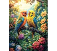 Parrot Couple on Tree Branch Puzzle 1000 Pezzi Per Regalo Di Natale Cartone Rigido Per Adulti Mitos Cuento De Hadas Incastro Perfetto Con Confezione Regalo Qualità Premium Con Poster Incluso 1000 PCS