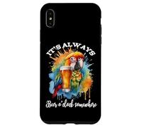 Parrot Drinking Its Beer O'Clock Somewhere Always 5 O Clock Custodia per iPhone XS Max