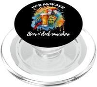 Parrot Drinking Its Beer O'Clock Somewhere Always 5 O Clock PopSockets PopGrip per MagSafe