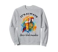 Parrot Drinking Its Beer OClock Somewhere Always 5 O'Clock Felpa