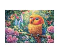 Parrot in Enchanted Forest with Hearts Puzzle 1000 Pezzi Gioco Educativo Intelligente Per Ragazzi Creatività E Logica Idea Regalo Natale Per Famiglia 1000 PCS