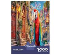 Parrot in Town 1000 Pezzi Parrot at Ornate Doorway Puzzle Giocattoli Puzzle Per Gioco Familiare Decorazione Per La Casa Adulti Regalo Per Amico 38x26cm/1000pcs