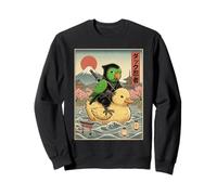 Parrot Ninja Giappone Vintage Giapponese Ukiyo-e Art Felpa