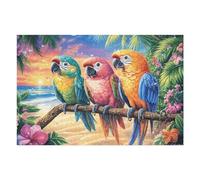 Parrot on Boat at Sunset Puzzle 1000 Pezzi Rompicapo Creativo Artistico Happy Time Stimolo Della Creatività Attività Per Il Tempo Libero Regalo Per Persone Creative 1000 PCS