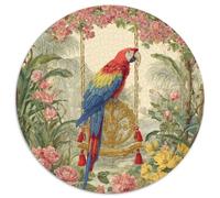 Parrot Sitting on A Tramonto arancione dorato Swing|Piante tropicali| Puzzle Divertenti Per Tutta La Famiglia 1000pcs (67.5x67.5cm) Adulti