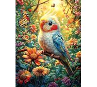 Parrot with A Butterfly in A Flower Garden Puzzle 500 Pezzi Multicolore Paesaggi Italiani Science Fiction Magical Dream Classici Per Adulti Rompicapo Collezione Idea Regalo Natale Per Lui E Nonno 500