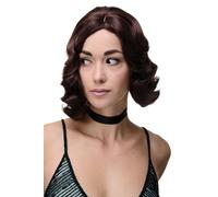 Parrucca 20er Anni Swing Charleston Riga IN Mezzo Onde Braun GFW1726-33