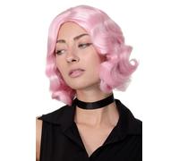 Parrucca 20er Anni Swing Charleston Riga IN Mezzo Onde Rosa GFW1726