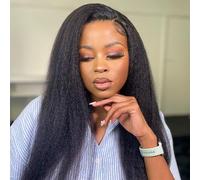 Parrucca 3 in 1, capelli sintetici da donna a 200 densità, senza colla, pronta all'uso, 3 in 1, senza cuciture, con coulisse, con clip, senza cuciture, 40,6 cm