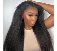 Parrucca 3 in 1, capelli sintetici da donna a 200 densità, senza colla, pronta all'uso, 3 in 1, senza cuciture, con coulisse, con clip, senza cuciture, 55,9 cm