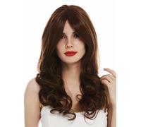 Parrucca 3 Riga Lace Mono Lunga Liscia A Ricci Braun Rame Biondo con Meches