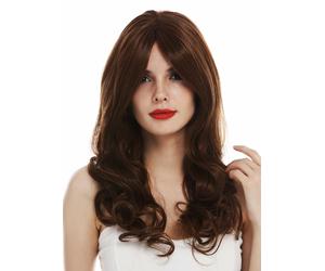 Parrucca 3 Riga Lace Mono Lunga Liscia A Ricci Braun Rame Biondo con Meches