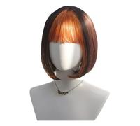 Parrucca A Caschetto Corto Marrone Con Frangia - Parrucca Sintetica Per Capelli Lisci Per Donne, Cosplay, Feste Di Compleanno, Feste In Discoteca, Tutti I Giorni
