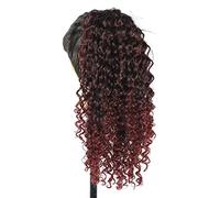 Parrucca a coda di cavallo spessa riccia spagnola densità 130% Ombre 2 tonalità legare alta pony tair estensione dei capelli 1B/BUG#