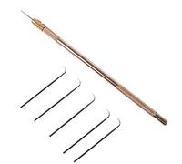 Parrucca a gancio 5 pezzi con aghi di ventilazione + 1 supporto in ottone per pizzo parrucca ago posticale annodatura gancio set gancio perline