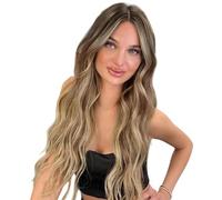 Parrucca a Ricci | Parrucca Naturale Con Clip Invisibili Resistente Al Calore Da 46 Cm - Posticcio Per Capelli Con Clip Realistiche,Per Donne Signore Sposa Studentesse Lavoro Matrimonio Ufficio