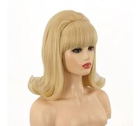Parrucca a scatto anni '60 | FVCENT 70's Retro Beehive Style Look vintage Flicked Beehive Bob Parrucca stile anni '50 Costume Parrucca da donna con frangetta (Blond)