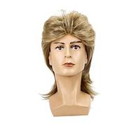 Parrucca a strati rock anni '70 e '80 Parrucca da uomo Mullet Riccia sintetica