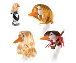 Parrucca A Treccia Per Statua Di Oche | 3 Parrucche Per Cani,Decorazione Per Porta Giardino Prato Matrimonio Compleanno Natale Ringraziamento Festa