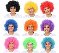 Parrucca afro clown, parrucca riccia a testa riccia, accessorio per carnevale e Halloween (Afro rosso, 140 g)