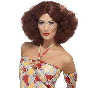 Parrucca Afro Disco Anni '70 Auburn Costume Da Donna Accessorio