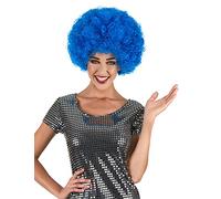 Parrucca afro disco clown blu confort adulto - Blu - Taglia Unica