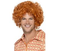 Parrucca Afro Ginger Uomo Anni '70 Parrucca Disco Costume