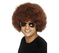 Parrucca Afro Marrone Anni '70 Accessorio Per Costume Da Disco Riccio Uomo Donna