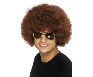 Parrucca Afro Marrone Anni '70 Accessorio Per Costume Da Disco Riccio Uomo Donna