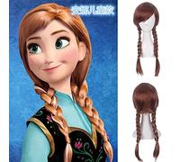 Parrucca alla moda per uso quotidiano Cos parrucca Frozen Anna doppia frusta Elsa principessa Halloween parrucca per bambini colore Anna adulto