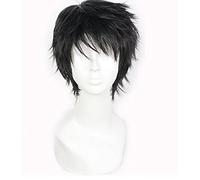 Parrucca Anime cosplay 2020 Zack Parrucca Anime-Angelo della Morte Cosplay Sintetico 30cm Uomini Neri Capelli Zack Isacco Cura Angelo Morte+Parrucca Cap