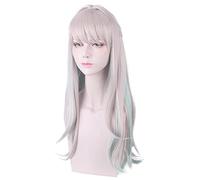 Parrucca Anime cosplay Anime Hanako-Kun lunga parrucca Yahiro Nene Cosplay Parrucca giochi di ruolo grigio polvere misto ciano 80 cm